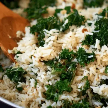 Garlic Butter Rice with Kale