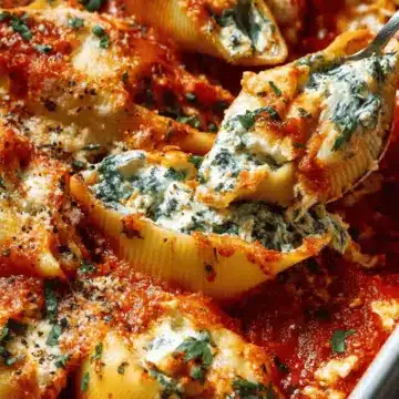 Spinach ricotta stuffed shells