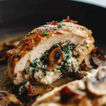 Spinach Mushroom Stuffed Chicken Breast