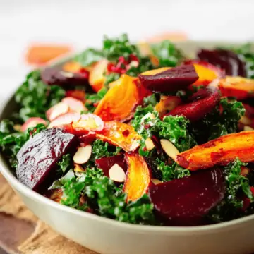 Kale and Beet Salad with Roasted Carrots