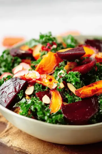 Kale and Beet Salad with Roasted Carrots