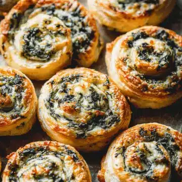 Spinach and Ricotta Puff Pastry Pinwheels