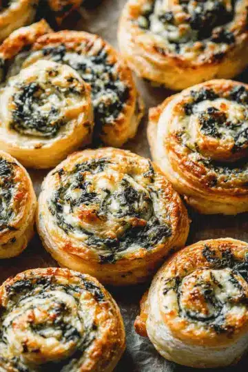 Spinach and Ricotta Puff Pastry Pinwheels