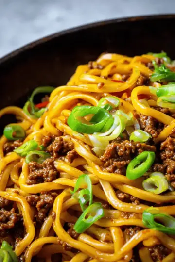 Mongolian Ground Beef Noodles
