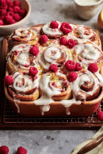 Lemon Raspberry Cinnamon Rolls