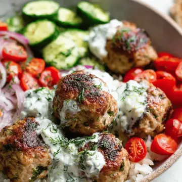 Healthy Greek Turkey Meatballs With Tzatziki