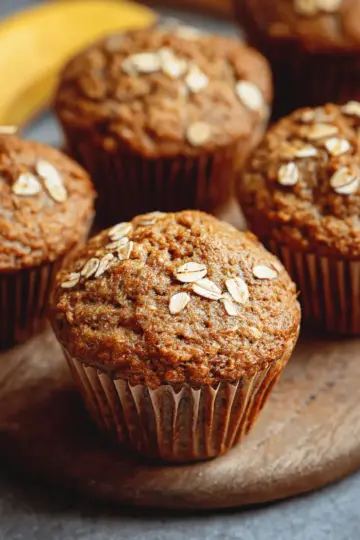 Healthy Banana Oatmeal Muffins