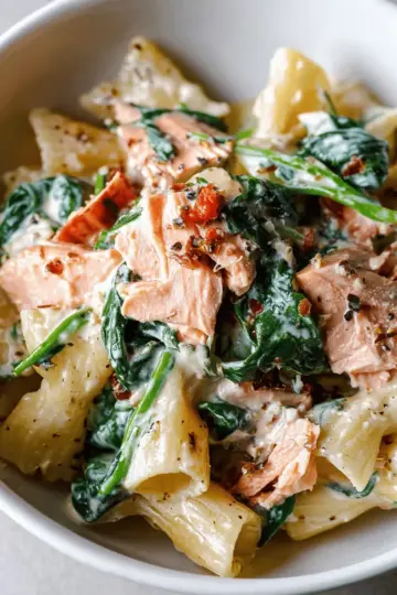 Salmon Spinach Pasta