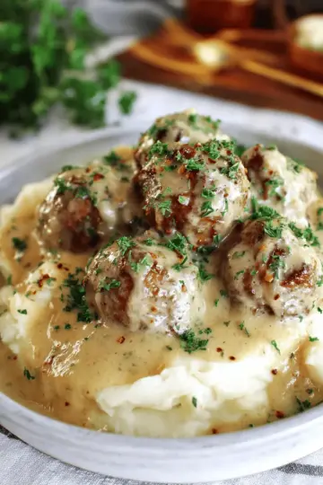 Meatballs in Dijon Gravy