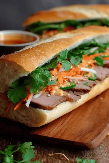 Sandwich banh mi et mayonnaise épicée