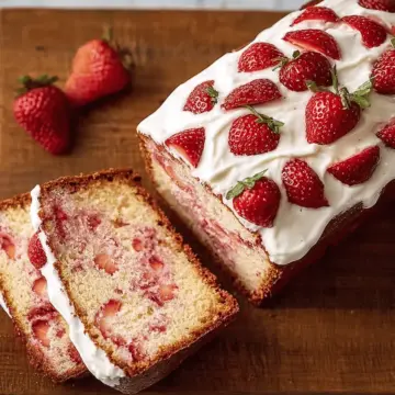 Strawberries and Cream Loaf Cake