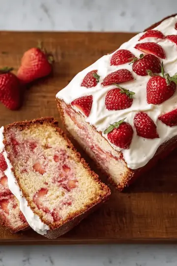 Strawberries and Cream Loaf Cake