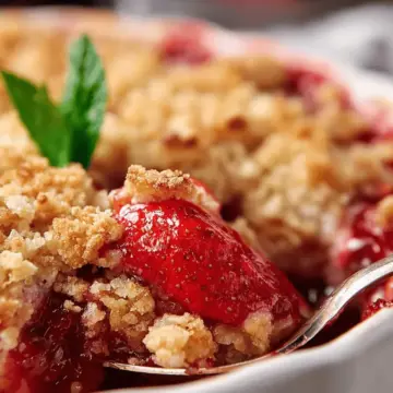Roasted Strawberry Crumble with Cointreau