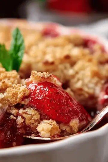 Roasted Strawberry Crumble with Cointreau