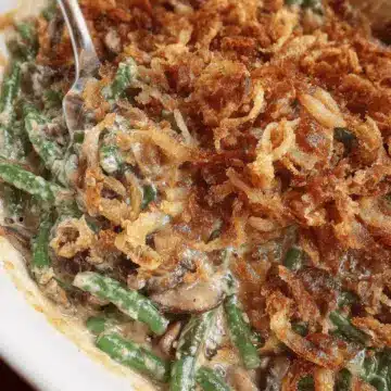 Green Bean Casserole with Caramelized Onions and Mushrooms
