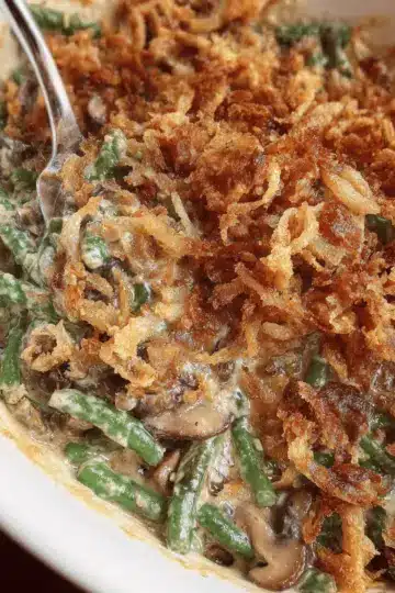 Green Bean Casserole with Caramelized Onions and Mushrooms