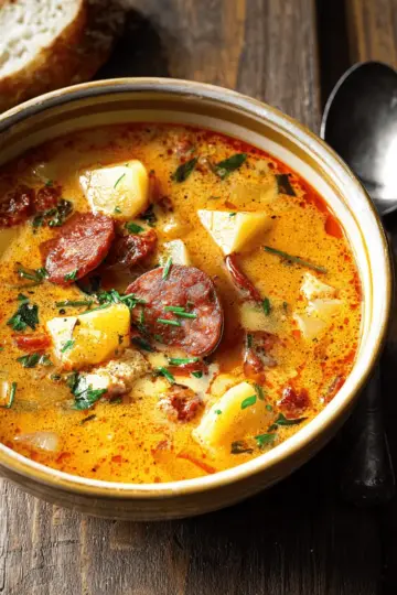 Spanish Potato Soup with Chorizo