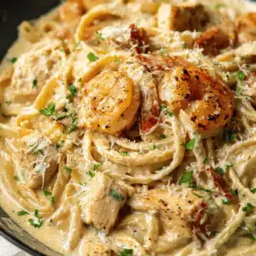 Cajun Chicken and Shrimp Alfredo