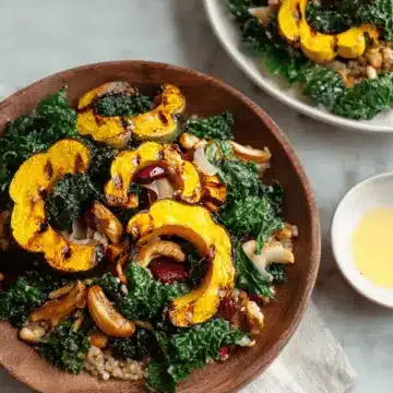 Roasted Delicata Squash Kale Salad