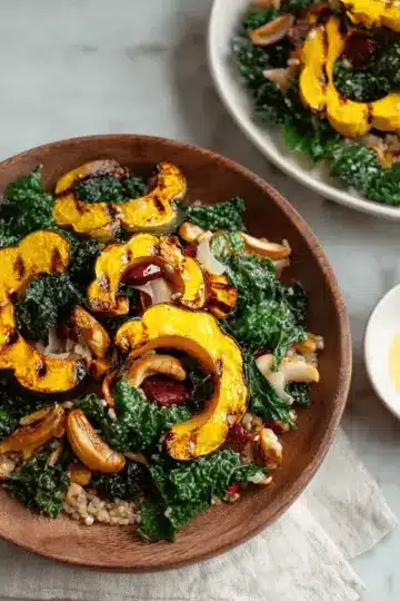 Roasted Delicata Squash Kale Salad