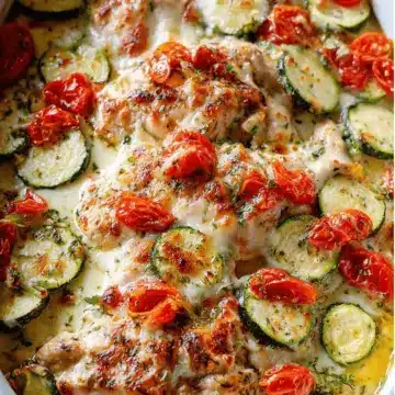 Mediterranean Chicken Zucchini Bake