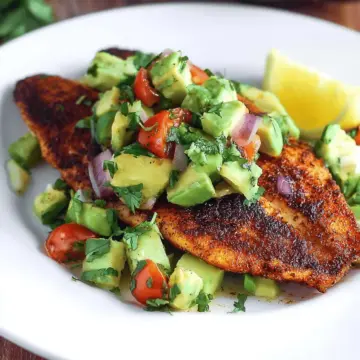 10-Minute Blackened Tilapia with Avocado Cucumber Salsa