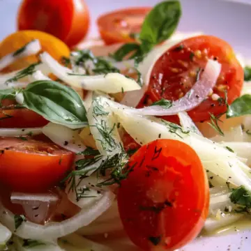 Fennel, Tomatoes Salad, Basil with Lemon Vinaigrette
