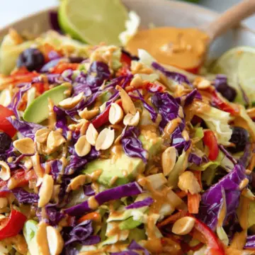 Crunchy Cabbage Salad with Peanut Dressing