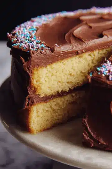 French Butter Cake with Old Fashioned Fudge Frosting