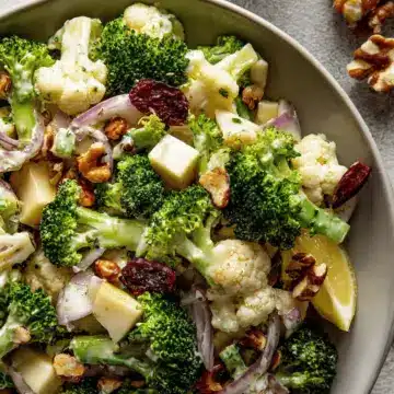 Apple Broccoli Cauliflower Salad with Lemon