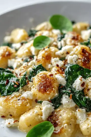 Creamy Gnocchi with Spinach and Feta