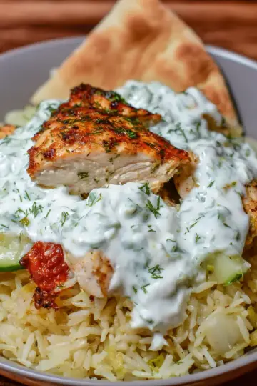 Dump and Bake Chicken Tzatziki and Rice