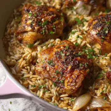 French Onion Chicken & Orzo