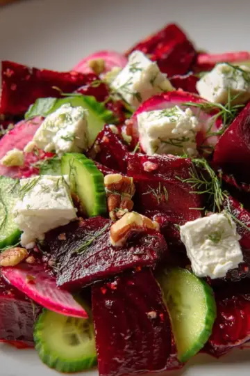 Easy Beet Salad with Feta and Cucumber