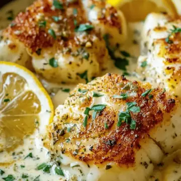 Baked Cod in Coconut Lemon Cream Sauce