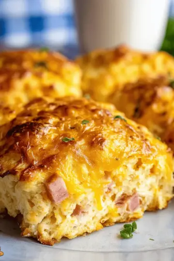 Ham and Cheese Butter Swim Biscuits