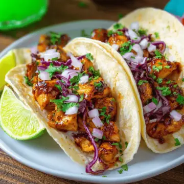 Garlic Butter Honey BBQ Chicken Tacos