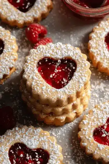 Raspberry Linzer Cookies