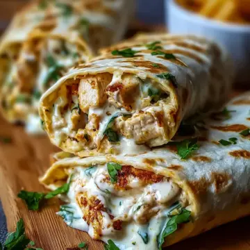 Cheesy Garlic Chicken Wraps