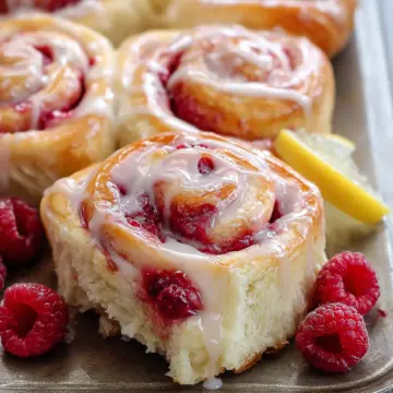 Raspberry Lemon Sticky Buns with Lemon Glaze