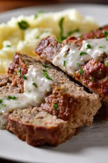 Meatloaf with Garlic Sauce