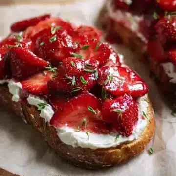 Roasted Strawberry Whipped Ricotta Toast