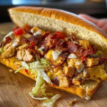 Cheesy Chopped Bacon Chicken Ranch Sandwich on the Flatrock