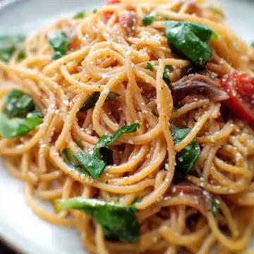 Spaghetti au blé complet, anchois et basilic