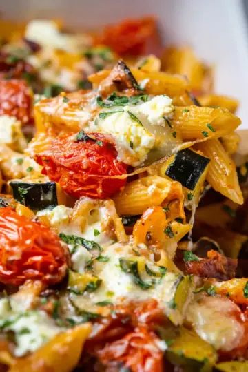 Mediterranean Roasted Vegetable Pasta Bake