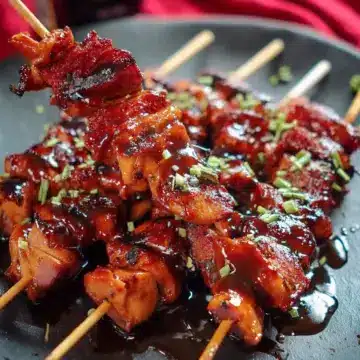 Sticky Bourbon Chicken Skewers