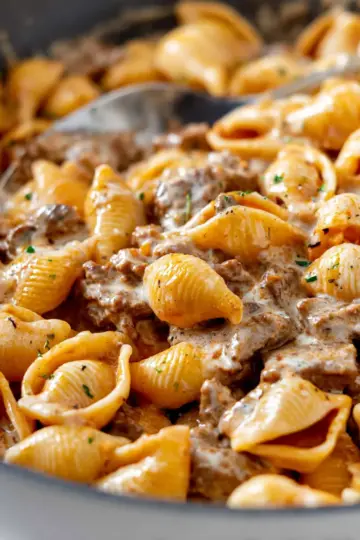 Creamy Beef and Shells