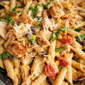 Southwest Chicken Pasta (With Penne Pasta)