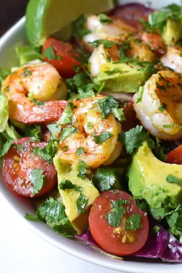 Cilantro Lime Shrimp Avocado Salad Recipe