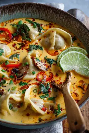 Easy Coconut Curry Dumpling Soup